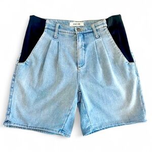Helmut Lang Pleated High Rise Loose Fit Mom Jeans Blue Jean Shorts Denim 27